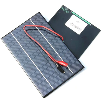 Solární článek 4.2 W 18V Solární Polykrystalický Solární Panel+Krokodýl Klip Pro Nabíjení 12V Baterie 200x130x3MM