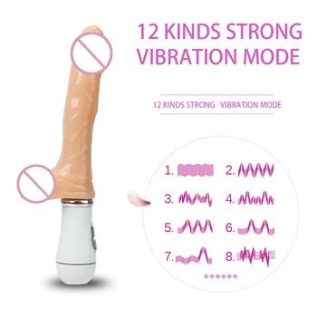 VATINE Realistické 12 Režim Ejakuluje Dildo Vibrační Penis Stříkající Penis Masturbace Sexuální Hračky pro Ženy Dropshipping