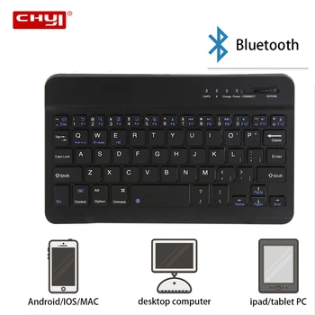 CHYI Bezdrátová Bluetooth Klávesnice Ultra Tenké Slim Mini Přenosný Dobíjecí Gaming Pro Smartphone Android, IOS, Ipad