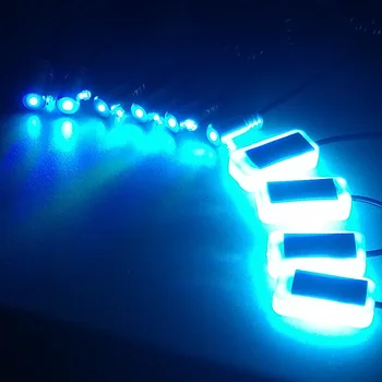 10 v 1 RGB LED Auto EL Neon Strip Světlo, Zvuk, Ovládání Světla Dekorativní Barevné Okolní Lampy 12V Auto Atmosféru Lampa