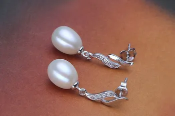 Dainashi Přírodní Sladkovodní Pearl 925 Sterling Silver Přívěšek, Náušnice Elegantní Náušnice Dárek pro ženy Party High Šperky