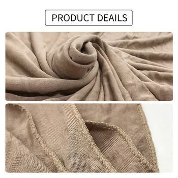 2019 Hot prodej ženy soild Jersey šátek bavlna Islámské muslimské hidžáb obchod cover-up pashmina dlouhé ženské jemné hedvábí šátky
