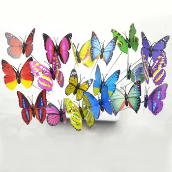 Hot Prodej 10Pcs/Set Simulace Butterfly Stick Venkovní Zahradní Květináč Dekor Ornament Zahradnické Potřeby, venkovní dekor