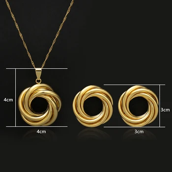 Zlatá Barva Korálek Šperky sady dolar tvaru Přívěsek/Náhrdelník/Míč Náušnice pro Ženy Arabské/Afrika Etiopské Šperky