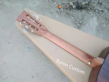 Doprava zdarma OOO tělo plně masivního mahagonového dřeva akustickou kytaru přizpůsobit slot vřeteníku classcial akustickou kytaru
