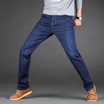 2019 Nové Pánské Tenké, Lehké Džíny Značky Jeans Móda Muži Ležérní Slim Straight High Stretch Jean Muži Velký Velikost 28-40 42 44