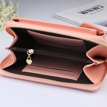 NOVÁ dámská peněženka messenger taška velká kapacita ženy peněženky se sponou na zip pytel měkké kožené univerzální dámská taška taška přes rameno