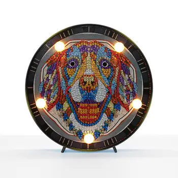 Pes, Vzor, LED DIY Diamantový Malování Lampa, Diamond Výšivky Cross Stitch Noční Světlo S Color Box Dárek Pro Domácí Dekoraci
