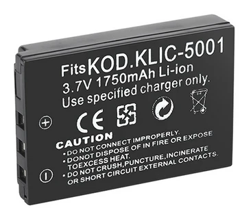 Baterie pro Kodak KLIC-5001, KLIC5001 a Kodak Easyshare P712, P850, P880, Z7590, DX6490, DX7590 Zoom Digitální Fotoaparát