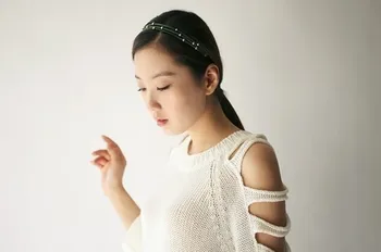 Velkoobchod módní ručně vyráběné mini kožené s korálky českého korea styl vlasy accessoryies čelenky móda pro ženy