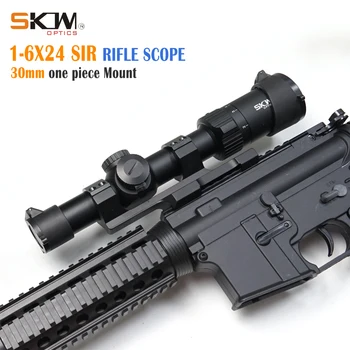 SKWoptics Lov 1-6x24 Puška obory Taktické MIL zaměřovače šok důkaz Riflescopes 30mm rozsah kroužky 30 jeden kus mount