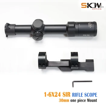 SKWoptics Lov 1-6x24 Puška obory Taktické MIL zaměřovače šok důkaz Riflescopes 30mm rozsah kroužky 30 jeden kus mount