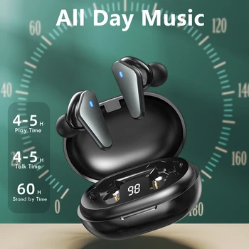 Miest Bluetooth Sluchátka 9D Zvuk Bezdrátová Sluchátka Mini Dotykové Ovládání, Sportovní Vodotěsná Sluchátka Sluchátka S Mikrofonem