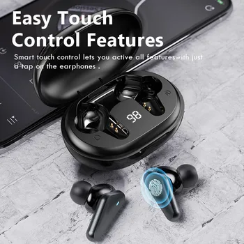 Miest Bluetooth Sluchátka 9D Zvuk Bezdrátová Sluchátka Mini Dotykové Ovládání, Sportovní Vodotěsná Sluchátka Sluchátka S Mikrofonem