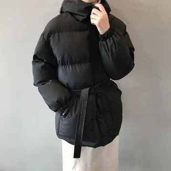 2019 zimní zimní bunda dámská Korean verze volné zimní kabát ženy s kapucí bavlna, bunda ženy pasu teplý chléb
