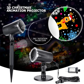 5W 3D Vánoční Animace LED Projektor Lampy Fázi Světla, Trávník Světlo, Cesta Reflektor pro Party KTV Bary Vánoční Dekorace