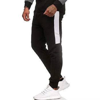 Bílé Kalhoty Mužů Běžce Slim Fit Streetwear Potu Kalhoty Mužů Příležitostné Pruhované Černé Tepláky Jogging, Posilovna Sportovní Běžce