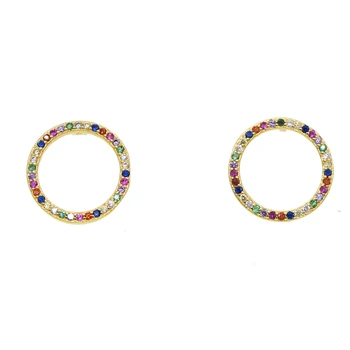 Nový Jednoduchý evropské Módní Zlaté barvě Kulatý Kruh Hoop Náušnice pro Ženy Geometrické Ucho Obruče Metání Brincos Šperky Dárek