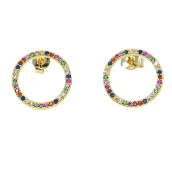 Nový Jednoduchý evropské Módní Zlaté barvě Kulatý Kruh Hoop Náušnice pro Ženy Geometrické Ucho Obruče Metání Brincos Šperky Dárek