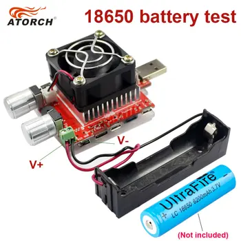 ATORCH 3.7 V 18650 Baterie Stárnutí Výboj Test 35W Konstantní Proud Duální Nastavitelné Knoflíkem Zatížení Tester DC USB Tester 0.1-4.5 A