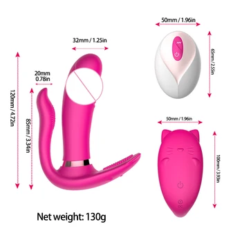 Vibrační Kalhotky Dildo Vibrátor, Masturbátor pro Ženy G-Spot Pochvy Klitorisu Stimulátor Dálkové Ovládání Dospělý Sex hračky, Ženské