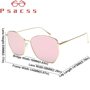 Psacss Náměstí sluneční Brýle, Ženy, Muži Vysoce Kvalitní Kovové Brýle Rám Klasické Značky Značkové Sluneční Brýle Pro Nakupování Strany UV400