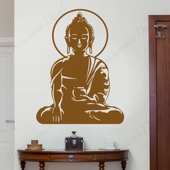 Náboženství Buddha Vzor Zeď Obtisk Nálepka Home Dekor Vyměnitelné Art Vinyl zeď Pro Obývací Pokoj Ložnice Wall Art Dekorace 3B65