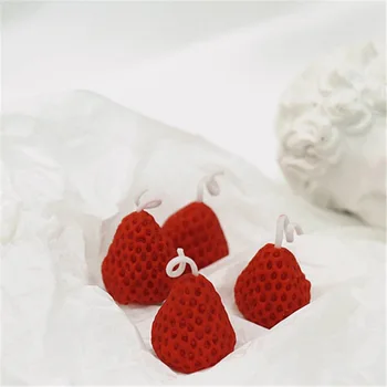 4ks/box Ovoce Svíčka Vonná Svíčka Valentine Den Dar, Strana, Ornament, Domácí Dekorace Kreativní Jahodové Svíčky