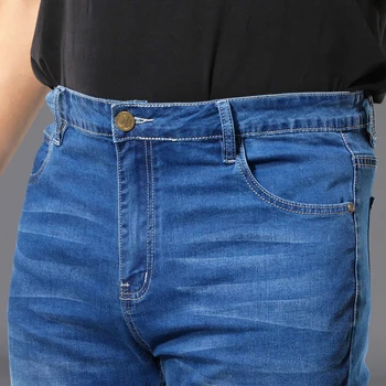 40 42 44 46 48 50 Velké velikosti džínové džíny klasické kapsy módní značka oblečení pánské propnutá volné obchodní ležérní modré džíny