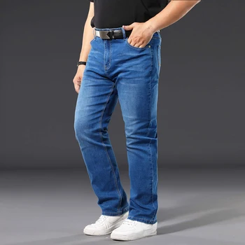 40 42 44 46 48 50 Velké velikosti džínové džíny klasické kapsy módní značka oblečení pánské propnutá volné obchodní ležérní modré džíny