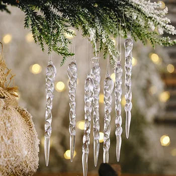 12ks 13cm nové Vánoční dekorace, kreativní transparentní led přívěsek Vánoční strom dekorace závit přívěsek domova
