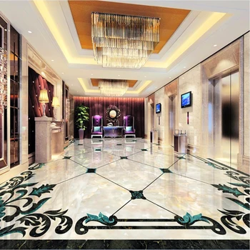 Vlastní Fotografie Tapety Evropský Styl Mramorová Geometrický Vzor Podlahy Nálepka Obývací Pokoj, Hotel, Luxusní Výzdoba 3D Podlahové Dlaždice, Nástěnné