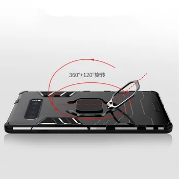 KEYSION Kroužek Držák Telefonu Pouzdro pro Samsung Galaxy S10 Plus S10 S10e+ S9 Poznámka 9 Měkké TPU Silikonové Pevný PC Adsorpce Zadní Kryt