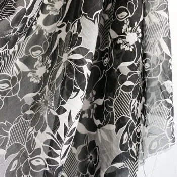 100cm*135cm Vintage Šaty, Sukně Tkaniny z Přírodního Hedvábí Bavlna Materiál Velký Květ