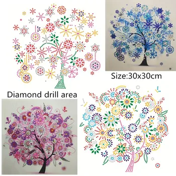 Diamond Výšivky Zimní Květina Strom Speciální Diamantový Malování Drahokamu Vyšívání 5d Vrtačka DIY Crystal Malování