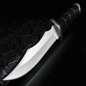 XUAN FENG Wildnerness Vojenské Přežití Rovné Nože 5Cr13Mov Oceli, dřevěná Rukojeť Taktické Hunter Fixed Blade Nůž