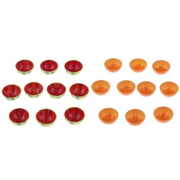 20 Ks 1/6 Miniaturní Nádobí Meloun Oranžové Tištěné Miska Model pro Domeček pro panenky Jídelní Stůl/ Stolek Dekorace