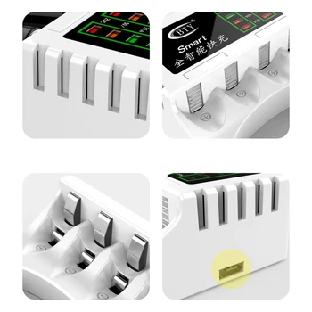 4 Sloty USB Rychlé Nabíjení Baterie Nabíječka Ochrana proti Zkratu AA/AAA Ni-MH/Ni-Cd Dobíjecí Baterie Stanice Vysoké Kvality
