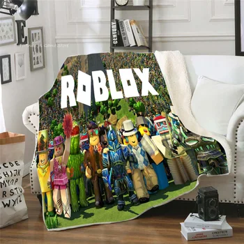 Roblox 3D Tištěné Postele Deku Hry Plyšové Deky Teplé Zimní Deky, Přehoz přes postel, Ložní Pohovka Vánoční Dárek, Hračky pro Děti, Chlapce