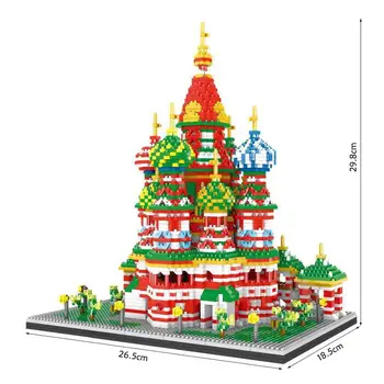 Světově Proslulé Město, Architektura Mini Stavební Bloky Model Vzdělávací Hračky pro Děti, Dárky, Kompatibilní s Značky Mini Cihly