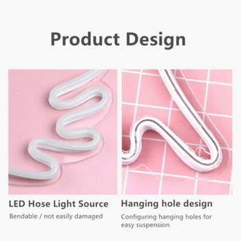 USB zmrzliny, LED Desku Neon Modelování Světlo Nástěnné LED Neonový vývěsní Štít Okna, Umění Zeď Dekorace Barevné Neonové Světlo