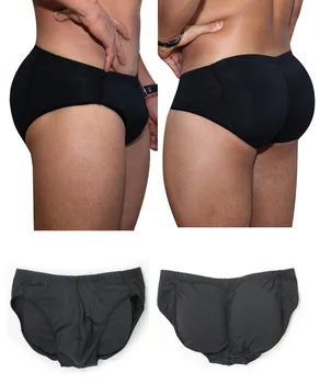 Muži Enhancer Pad Butt Lifter Ovládání Kalhotky Falešný Zadek, Kalhotky Shaper Sexy spodní Prádlo Shapewear Butt Lift Kalhotky S-6XL, béžová, černá