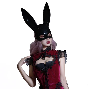 Gotické Dámské Black Rabbit Cosplay Maska, Oční Maska Sexy Halloween Maska Cosplay Kostým Party Mask