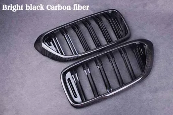 Dvojitá čára Světlé černé tři-colour carbon fibre ABS Ledvin Mříž Pro BMW G32 6GT