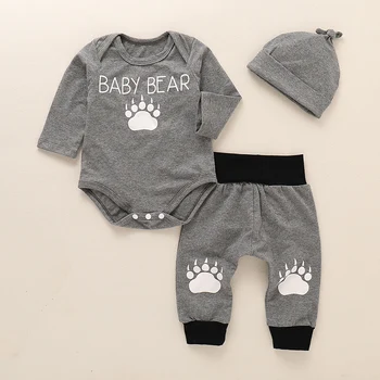 Kojenecké oblečení Baby Suit Baby Boys Oblečení Batole Oblečení Nastavit Novorozence oblečení Body Dlouhý Rukáv+Kalhoty Pro 3M-24M D35