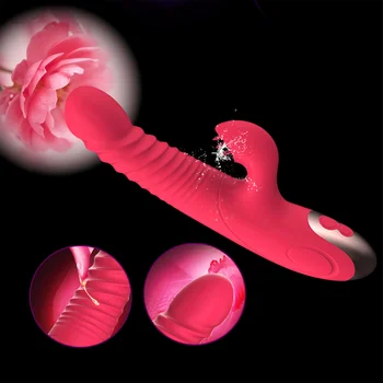 Rabbit Vibrátor Teleskopické Vibrace, Vestavěný míč Rotace Topení G spot Vibrátor Vibrátor Ženské Masturbace, Sex Hračky pro ženy