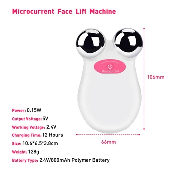 Mini Microcurrent Facelift Stroj Kůže Zpřísnění Zmenšit Pórů Obličeje Proti Vráskám Pupínek Remover Kosmetický Přístroj, Péče O Pleť Nástroje