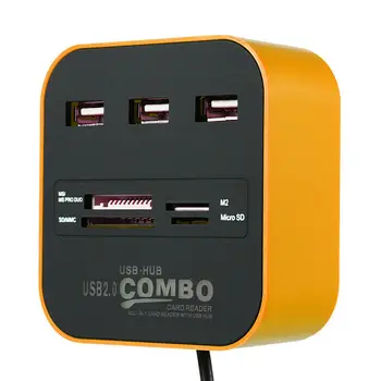 USB 2.0 Čtečka paměťových Karet 3 Port USB Hub Combo High Speed Vnější Paměť MS, M2, SD, MMC TF Paměťové Karty, Vše V Jednom Adaptéru Podpora PC