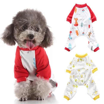 Pes Oblečení Roztomilé Tištěné Ležérní Vodotěsné Kostýmy, Pyžama Oblečení Pro Malé Psy Čivava Štěně Produktu Domácí Zásoby