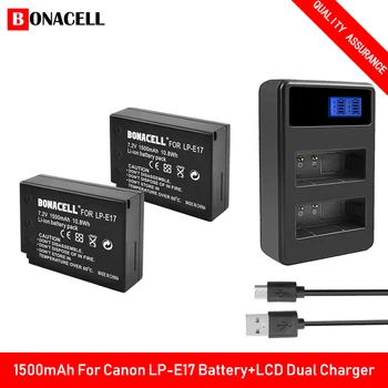 Bonacell LPE17 LP E17 LP-E17 Baterie+LCD Dual USB Nabíječka pro Canon EOS 200D M3 M6 760D 750D T6i T6s 800D 8000D Polibek X8i Kamery